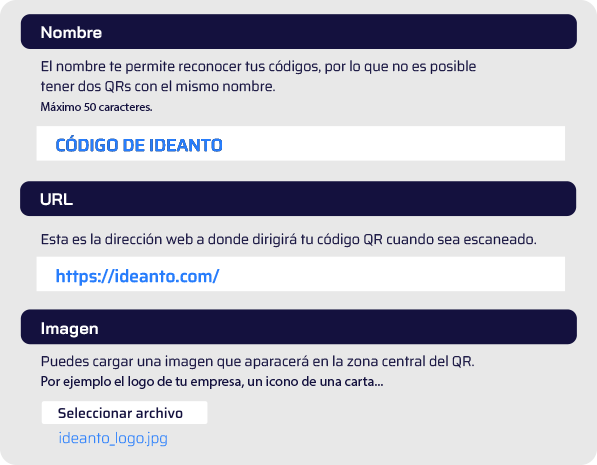 Segundo paso: rellenar datos